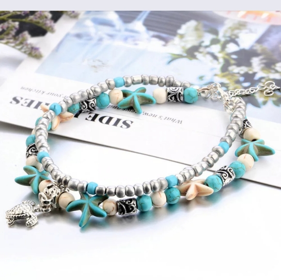 🚫 SOLD OUT. Turtle starfish anklet - Picture 4 of 8